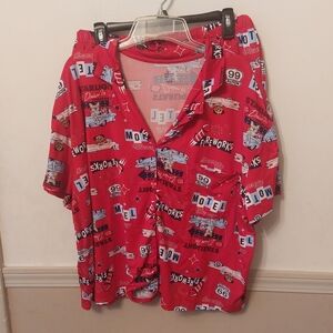 Way To Celebrate Patriotic Pajama Set Top And Shorts Sz XL (16-18)